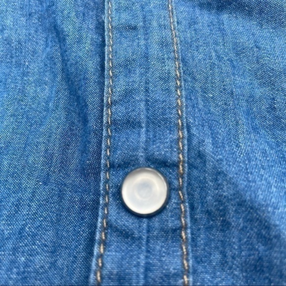 Vintage American Flag Denim Shirt S Womens Top Shirt Stars Stripes Patriotic - Picture 5 of 9